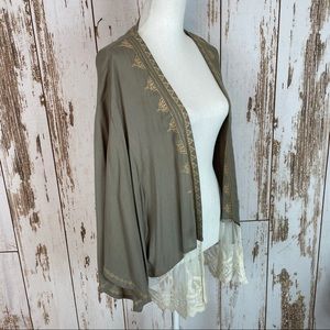 Umgee Boho Olive Lace Kimono M/L